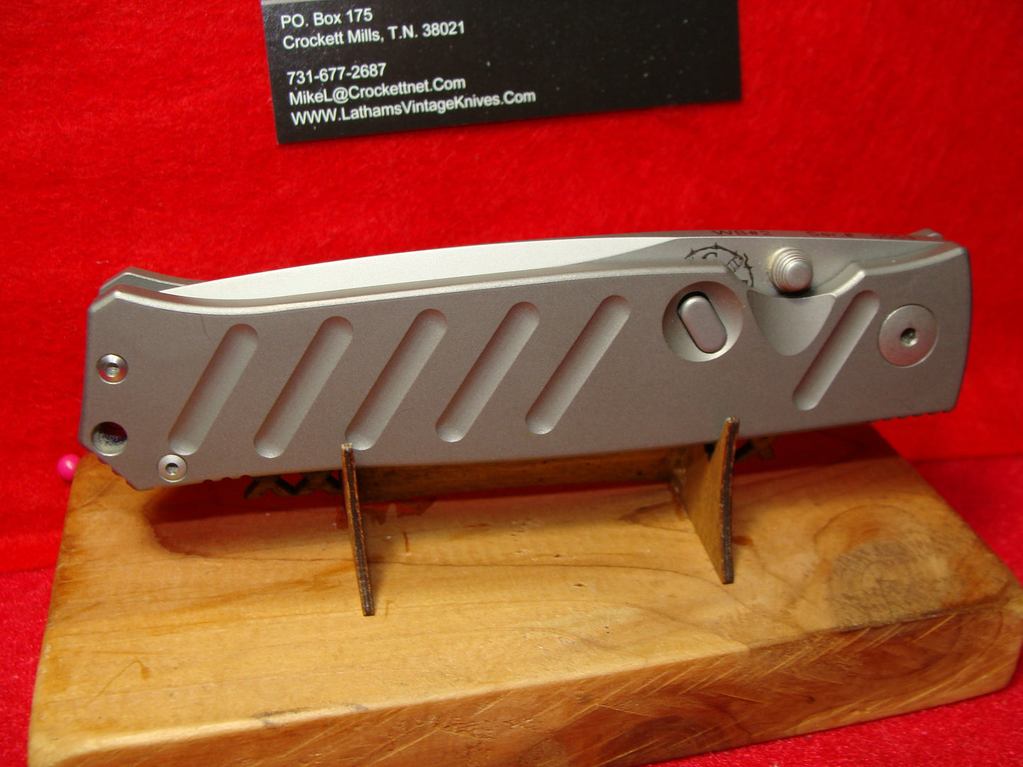 BREND, WALTER & C.K.T CUSTOM AUTOMATIC 1990-95 TACTICAL AUTOMATIC KNIFE TITANIUM HANDLES