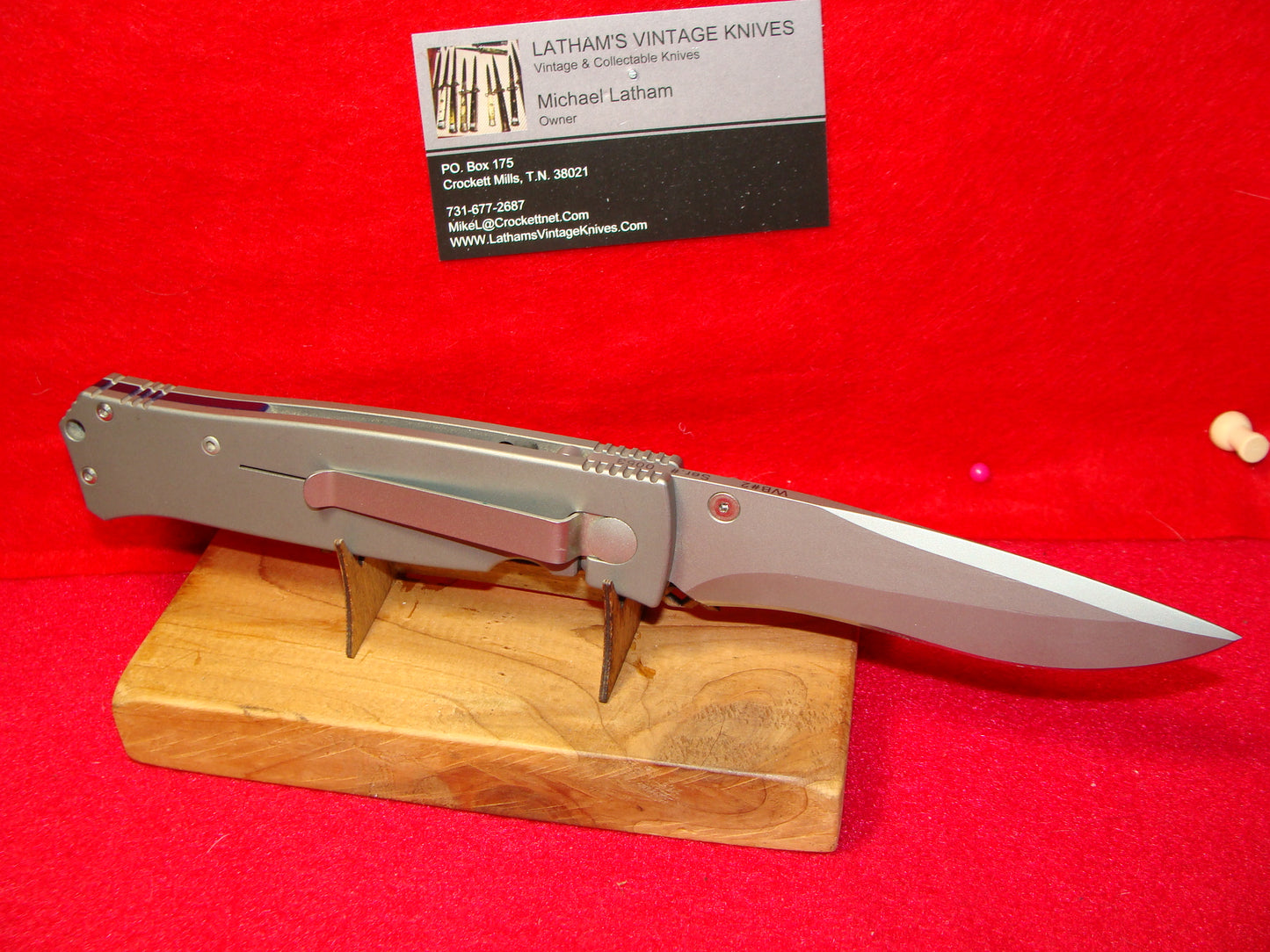 BREND, WALTER & C.K.T CUSTOM AUTOMATIC 1990-95 TACTICAL AUTOMATIC KNIFE TITANIUM HANDLES