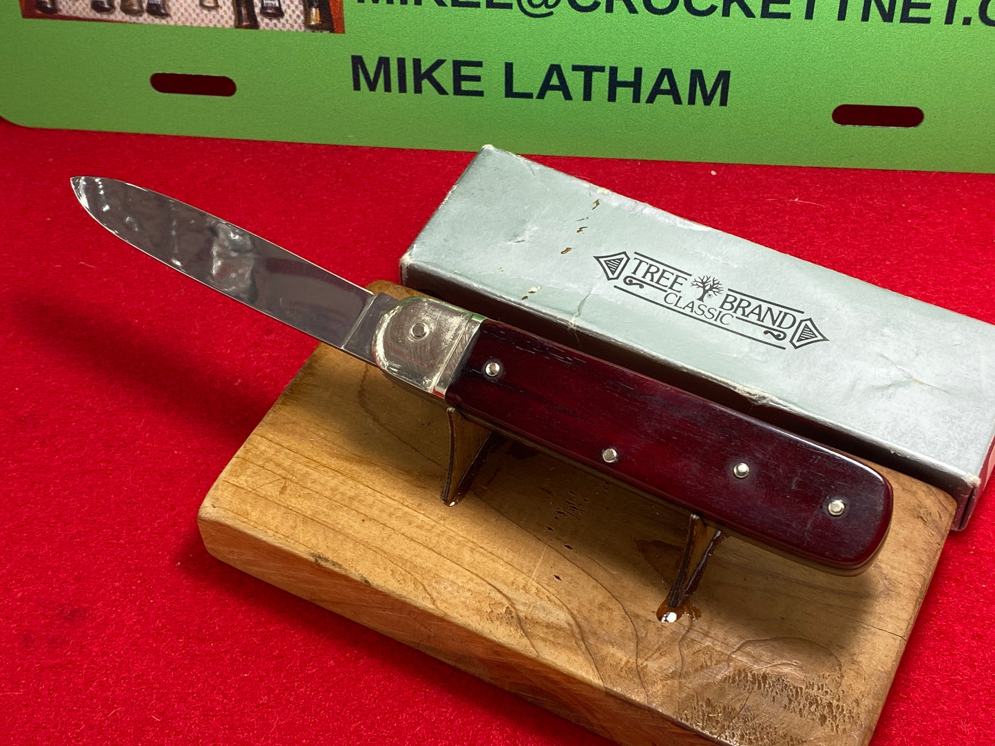 BOKER SOLINGEN GERMANY 1975-82 LEVER AUTOMATIC TREE BRAND CLASSIC 712 GERMAN AUTOMATIC KNIFE DARK RED BONE HANDLES