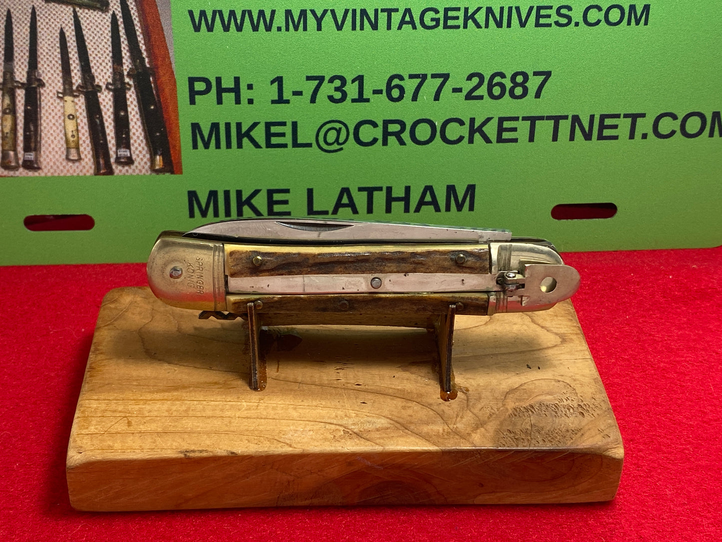 WEIDMANNSHEIL TANG STAMPED ROSTFREI GERMANY 1950-60 LEVER AUTOMATIC SPRINGER KONIG 11 CM GERMAN AUTOMATIC KNIFE STAG HANDLES