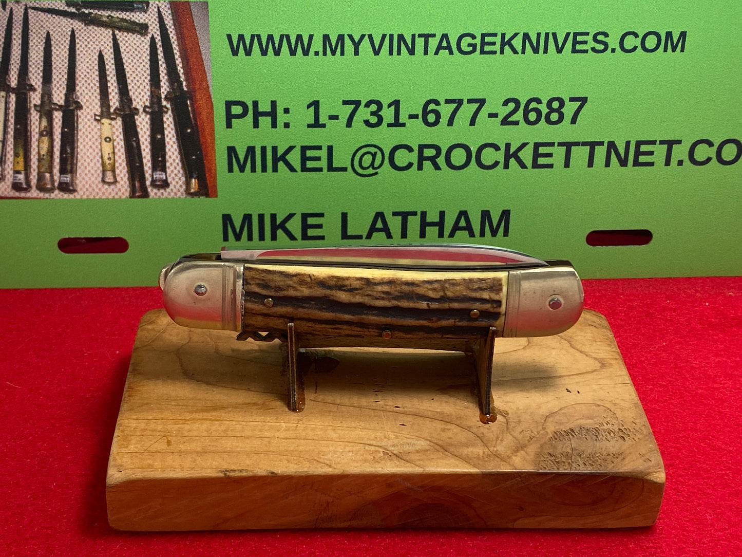 WEIDMANNSHEIL TANG STAMPED ROSTFREI GERMANY 1950-60 LEVER AUTOMATIC SPRINGER KONIG 11 CM GERMAN AUTOMATIC KNIFE STAG HANDLES