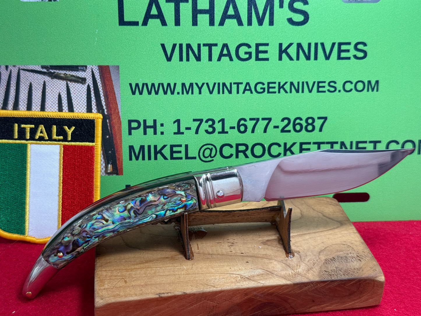 A.G.A. CAMPOLIN ITALY MANIAGO 2024 LEVER AUTOMATIC DIANA ITALIAN AUTOMAITC KNIFE ABALONE PEARL HANDLES