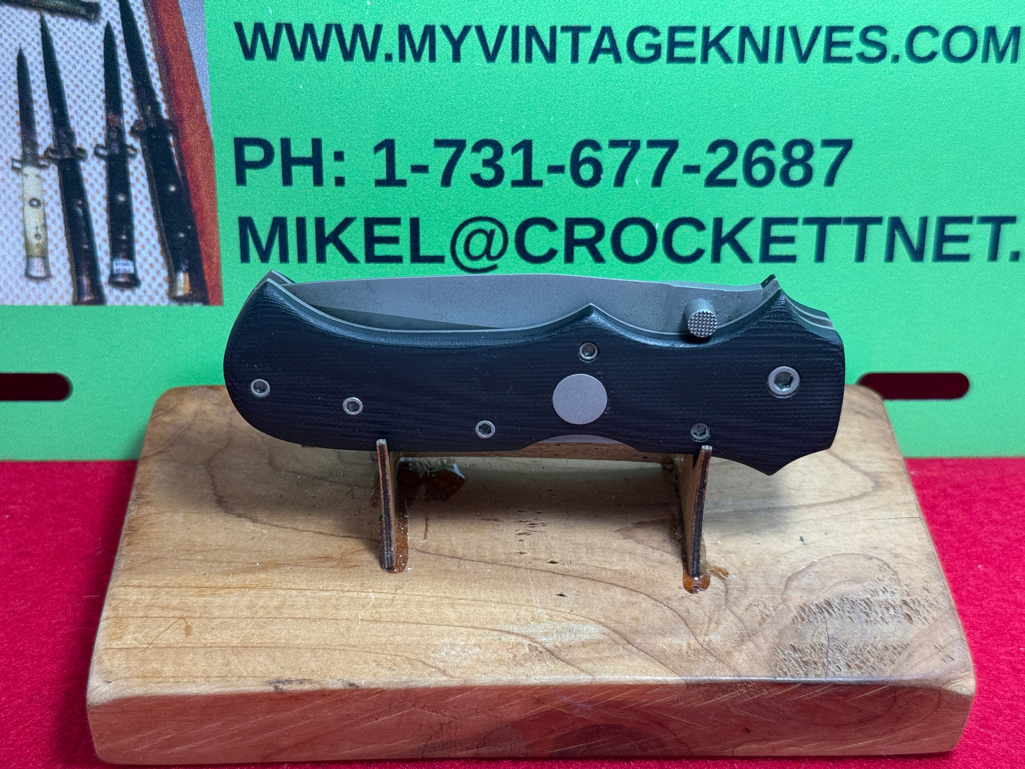 BOB CAT KNIVES ROBERT BROTHERS 1995 DOUBLE ACTION TACTICAL AUTOMATIC LIMITED EDITION CUSTOM AUTOMATIC KNIFE BLACK MICARTA HANDLES