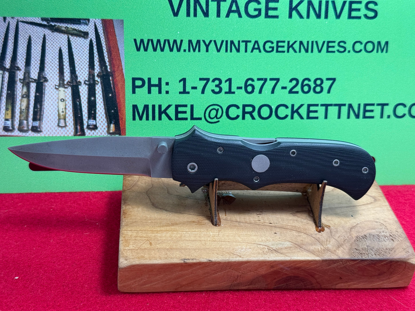 BOB CAT KNIVES ROBERT BROTHERS 1995 DOUBLE ACTION TACTICAL AUTOMATIC LIMITED EDITION CUSTOM AUTOMATIC KNIFE BLACK MICARTA HANDLES