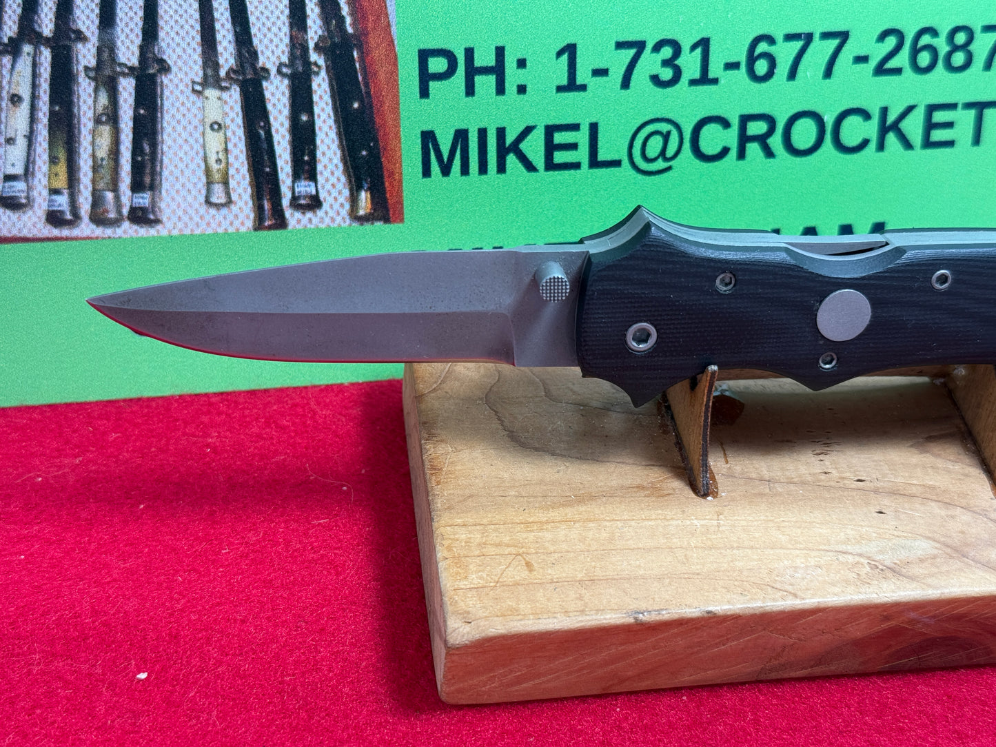 BOB CAT KNIVES ROBERT BROTHERS 1995 DOUBLE ACTION TACTICAL AUTOMATIC LIMITED EDITION CUSTOM AUTOMATIC KNIFE BLACK MICARTA HANDLES