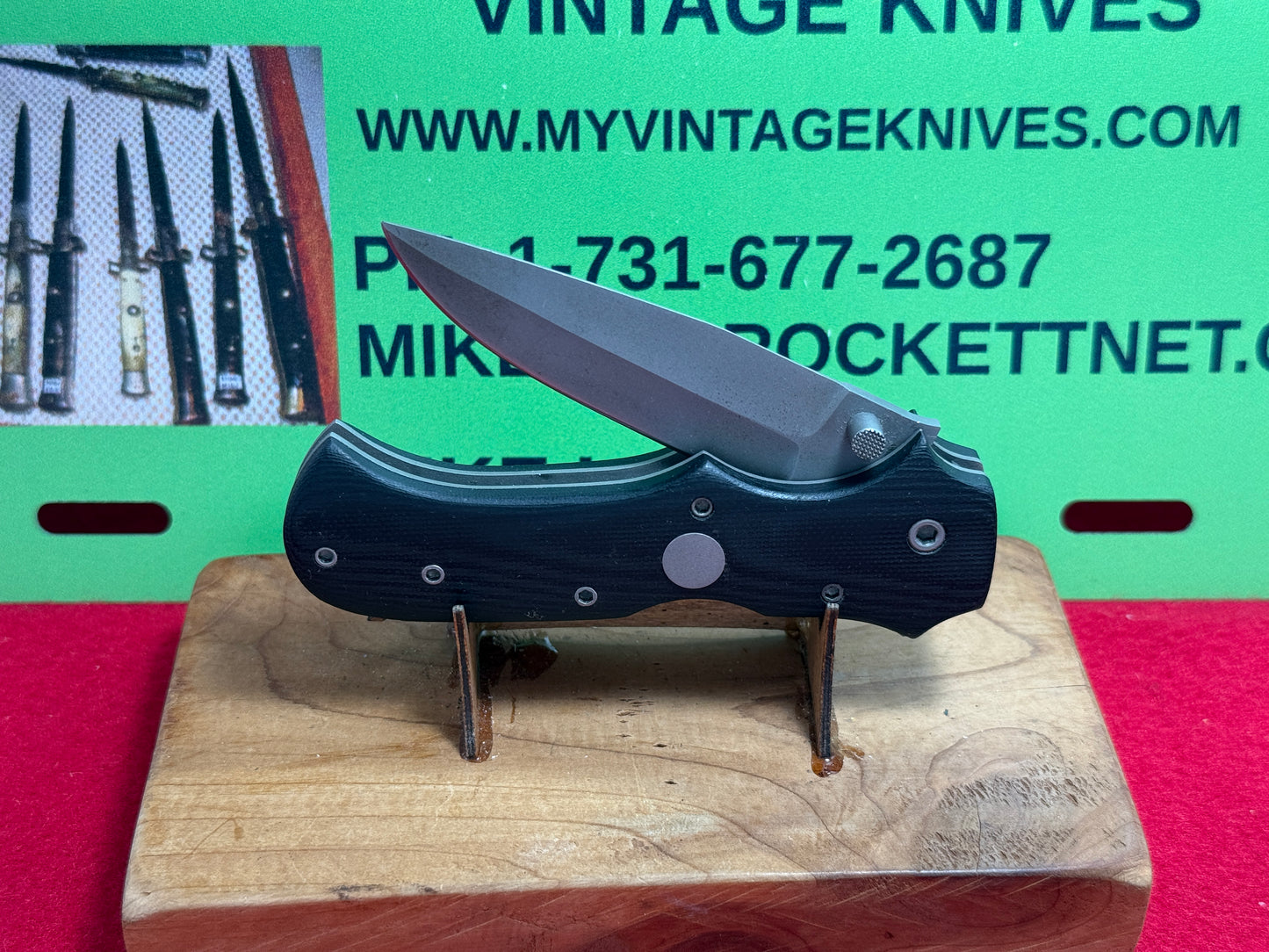 BOB CAT KNIVES ROBERT BROTHERS 1995 DOUBLE ACTION TACTICAL AUTOMATIC LIMITED EDITION CUSTOM AUTOMATIC KNIFE BLACK MICARTA HANDLES
