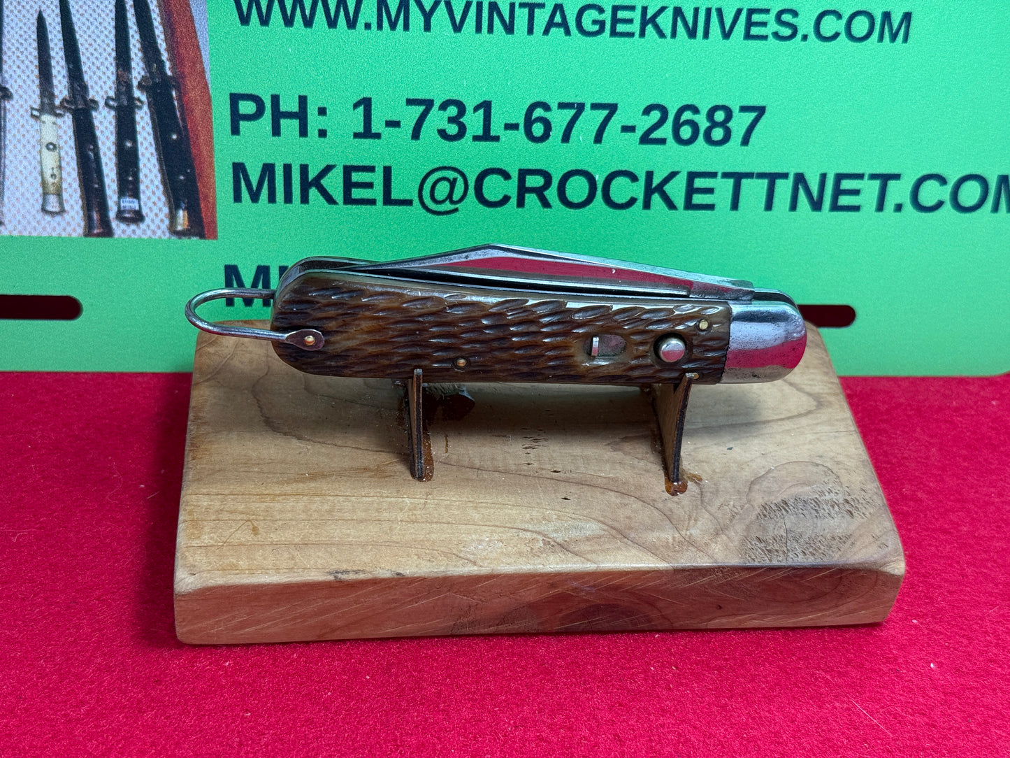SCHRADE CUT CO. WALDEN NY. 1916-46 MILITARY PARATROOPER 4 1/4" VINTAGE AMERICAN AUTOMATIC KNIFE JIGGED BONE HANDLES