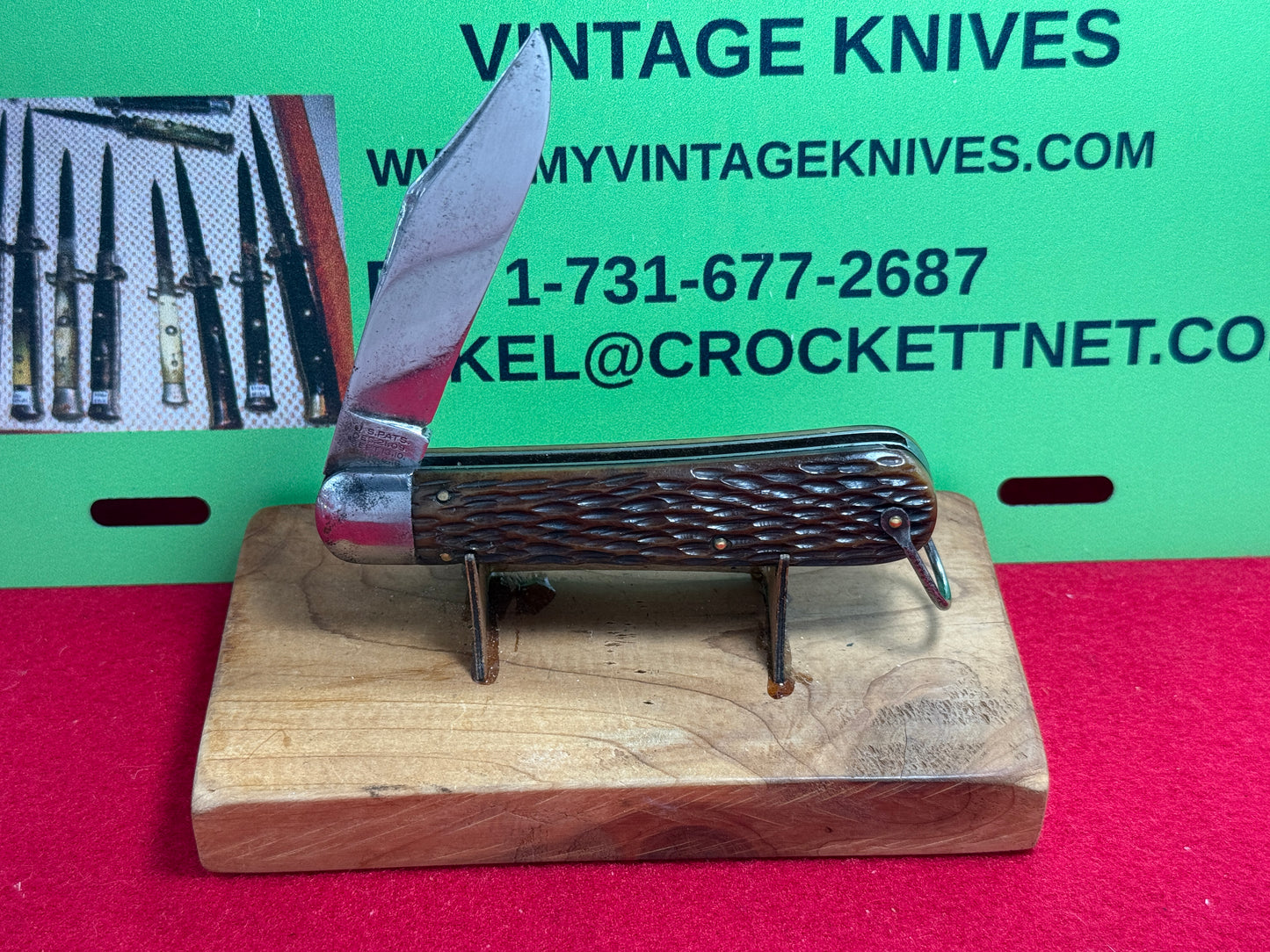 SCHRADE CUT CO. WALDEN NY. 1916-46 MILITARY PARATROOPER 4 1/4" VINTAGE AMERICAN AUTOMATIC KNIFE JIGGED BONE HANDLES