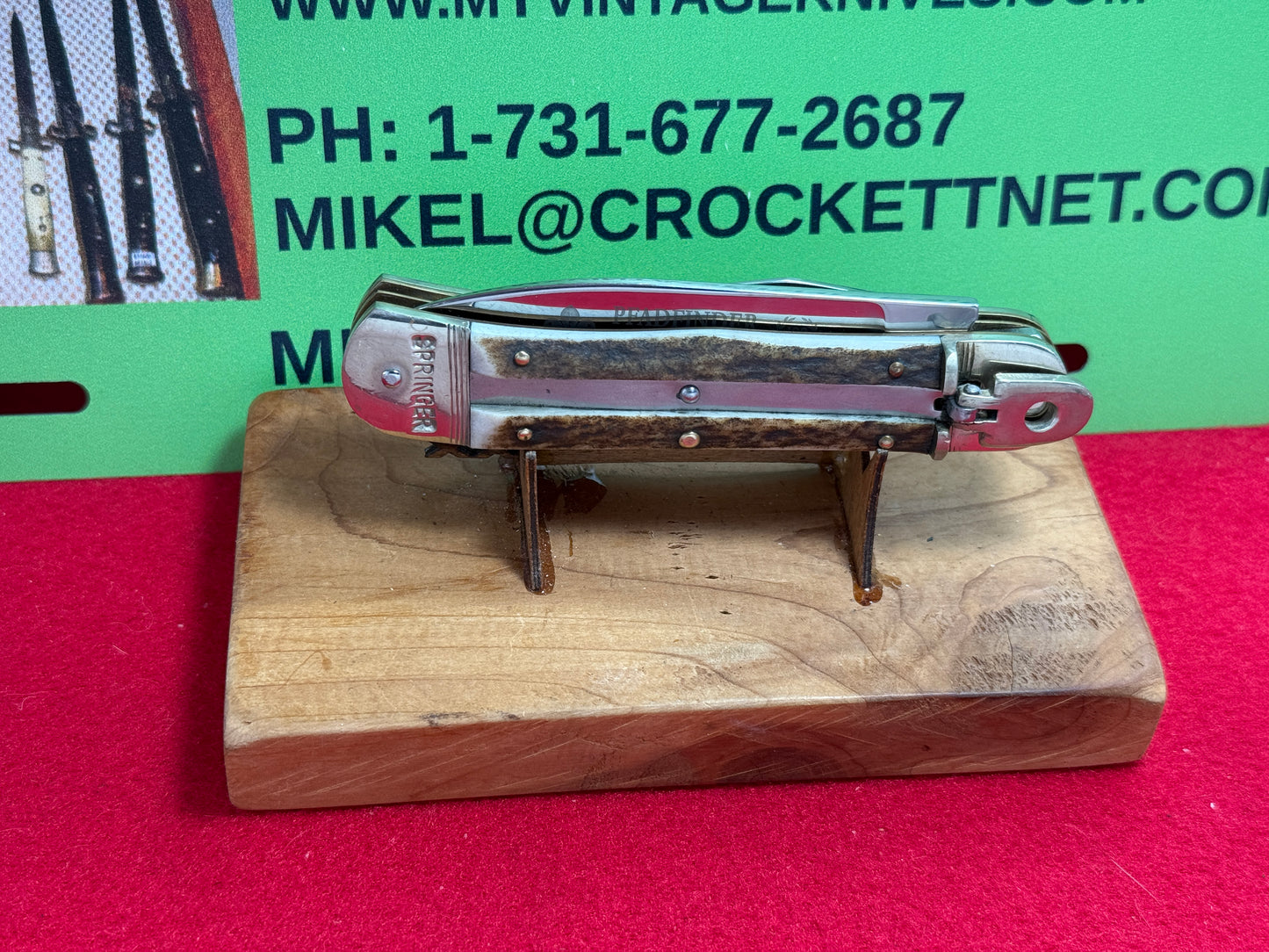 HUBERTUS SOLINGEN GERMANY 2009-2010 PFADFINDER SCOUTING 100 JAHRE BOY SCOUT EDITION SPRINGER GERMAN AUTOMATIC KNIFE STAG HANDLES