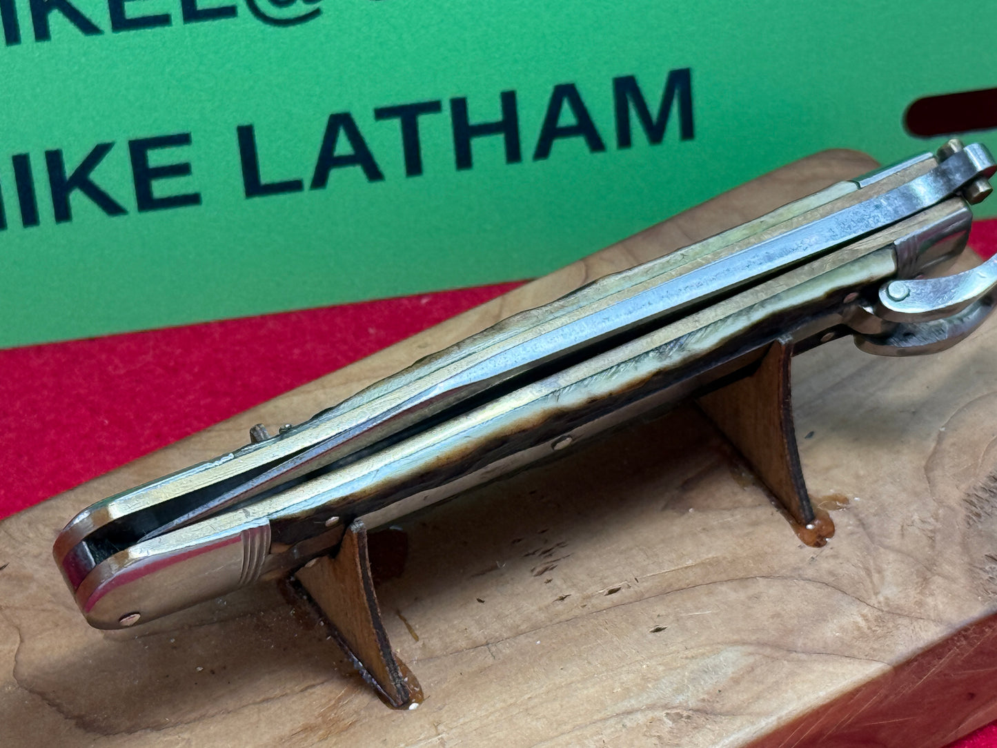 HENCKELS J.A. TWIN WORKS SOLINGEN GERMANY 1930-40 LEVER AUTOMATIC GERMAN AUTOMATIC KNIFE STAG HANDLES