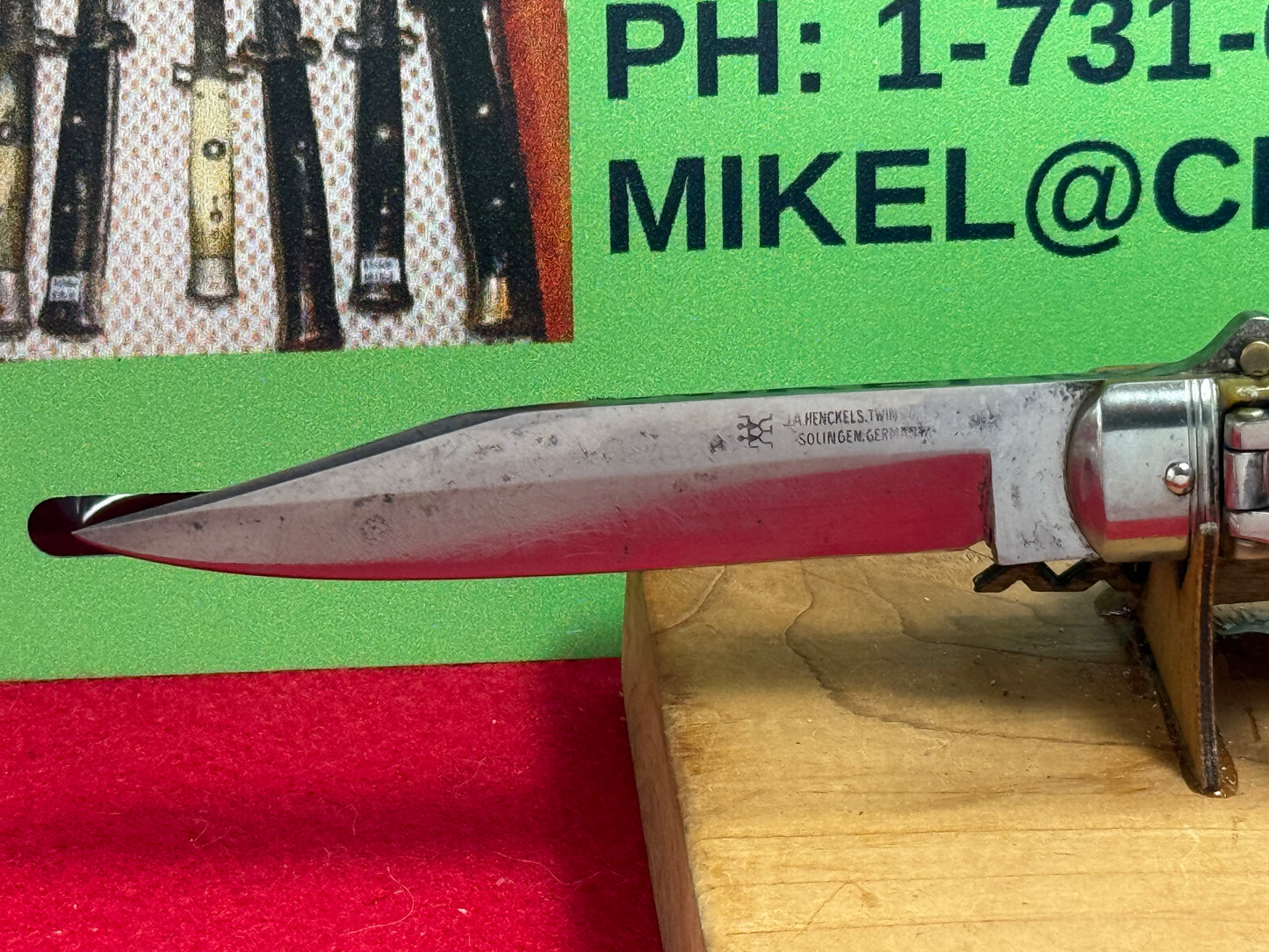 HENCKELS J.A. TWIN WORKS SOLINGEN GERMANY 1930-40 LEVER AUTOMATIC GERMAN AUTOMATIC KNIFE STAG HANDLES