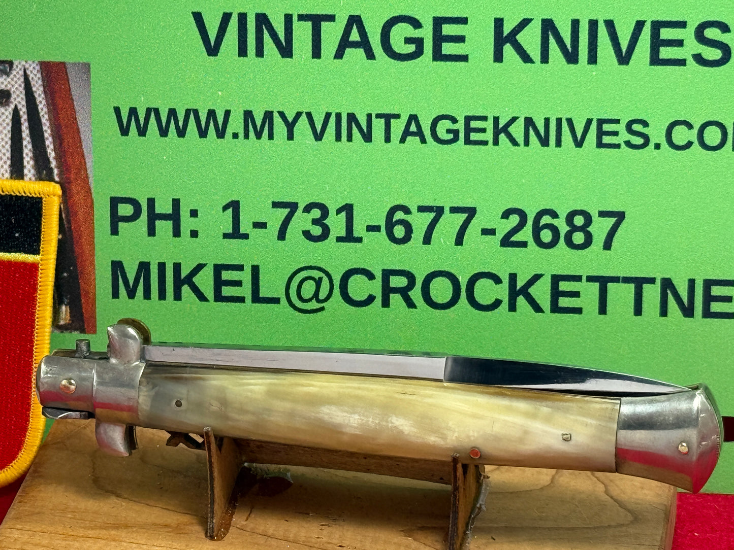 RAIMONDO SPRING ROSTFREI ITALY 1952-56 PICK LOCK STILETTO 28 CM ITALIAN AUTOMATIC KNIFE BRAZILIAN HORN HANDLES