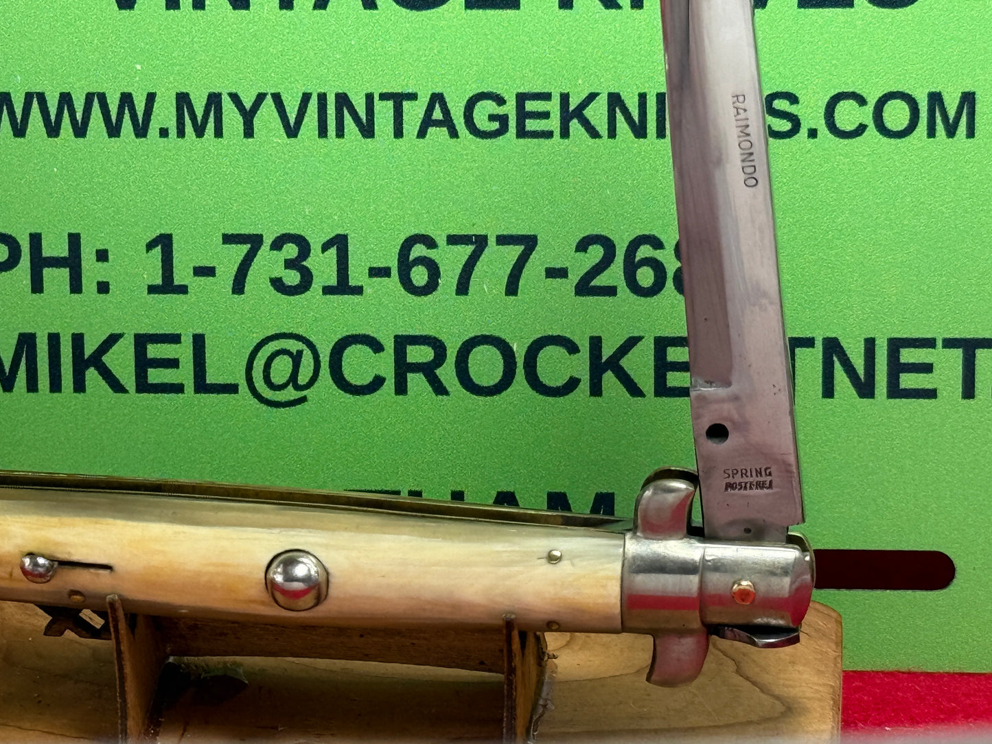 RAIMONDO SPRING ROSTFREI ITALY 1952-56 PICK LOCK STILETTO 28 CM ITALIAN AUTOMATIC KNIFE BRAZILIAN HORN HANDLES