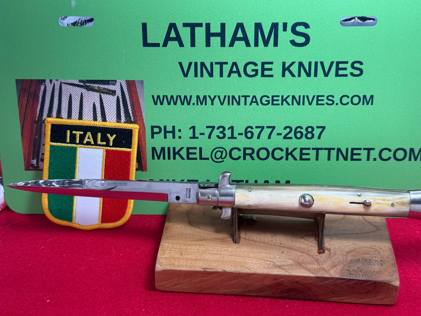 RAIMONDO SPRING ROSTFREI ITALY 1952-56 PICK LOCK STILETTO 28 CM ITALIAN AUTOMATIC KNIFE BRAZILIAN HORN HANDLES
