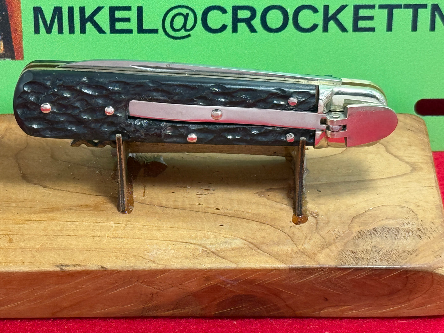 STERILE "BOKER" 1980-85 GERMAN LEVER AUTOMATIC GERMAN AUTOMATIC KNIFE BLACK PLASTIC HANDLES