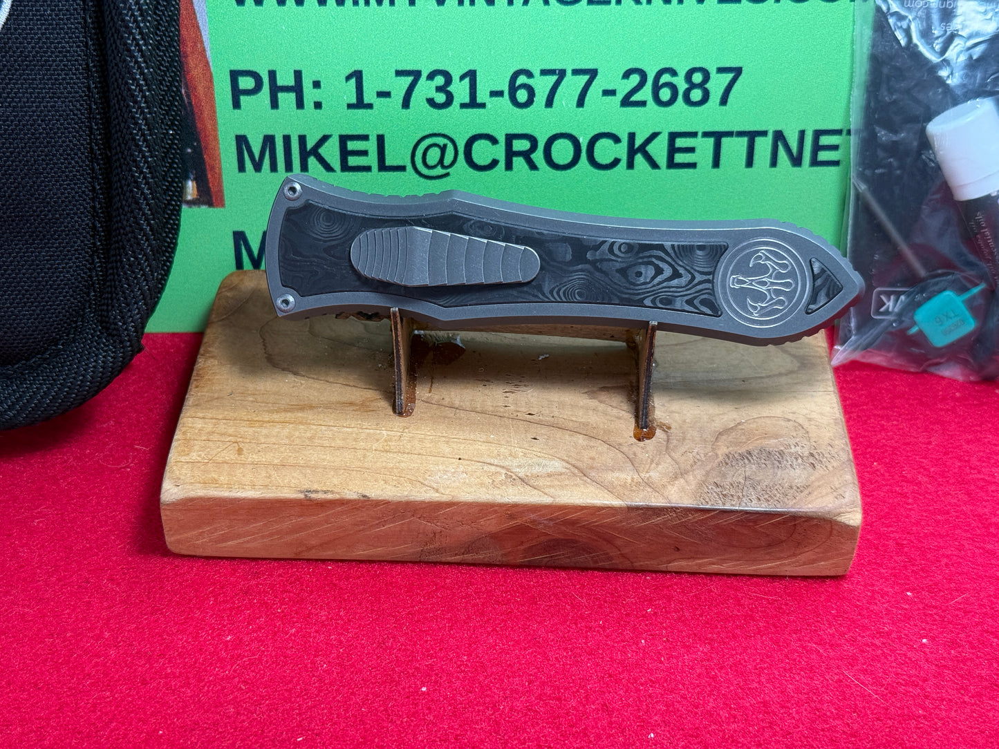 HAWK, G&G 2023 DEADLOCK Ti CUSTOM AUTOMATIC OTF MODEL "C" TACTICAL AUTOMATIC KNIFE FAT CARBON INSERTS IN TITANIUM BODY