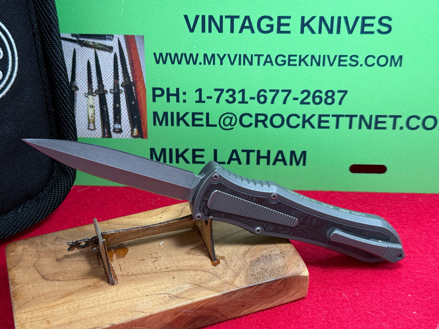 HAWK, G&G 2023 DEADLOCK Ti CUSTOM AUTOMATIC OTF MODEL "C" TACTICAL AUTOMATIC KNIFE FAT CARBON INSERTS IN TITANIUM BODY
