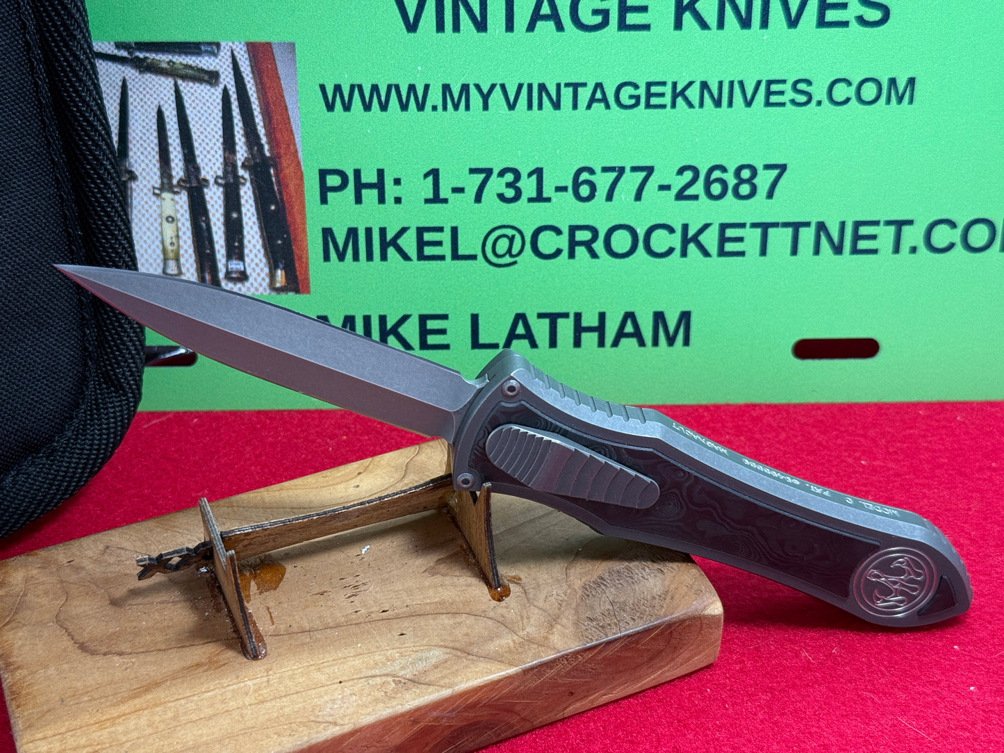 HAWK, G&G 2023 DEADLOCK Ti CUSTOM AUTOMATIC OTF MODEL "C" TACTICAL AUTOMATIC KNIFE FAT CARBON INSERTS IN TITANIUM BODY