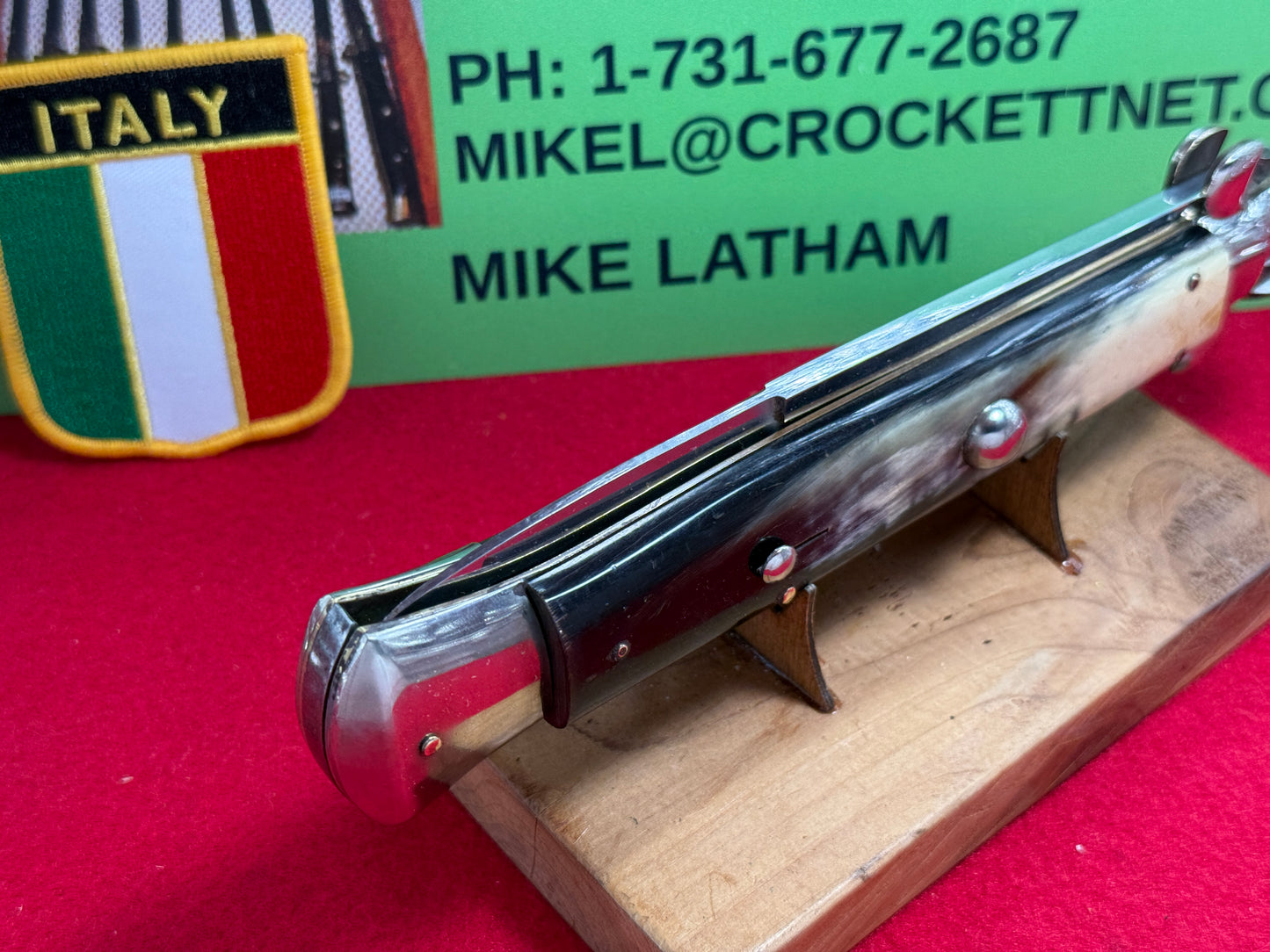 ROSTFREI ITALIAN 1955-60 PICK LOCK STILETTO 38 CM ITALIAN AUTOMATIC KNIFE BRAZILIAN HORN HANDLES