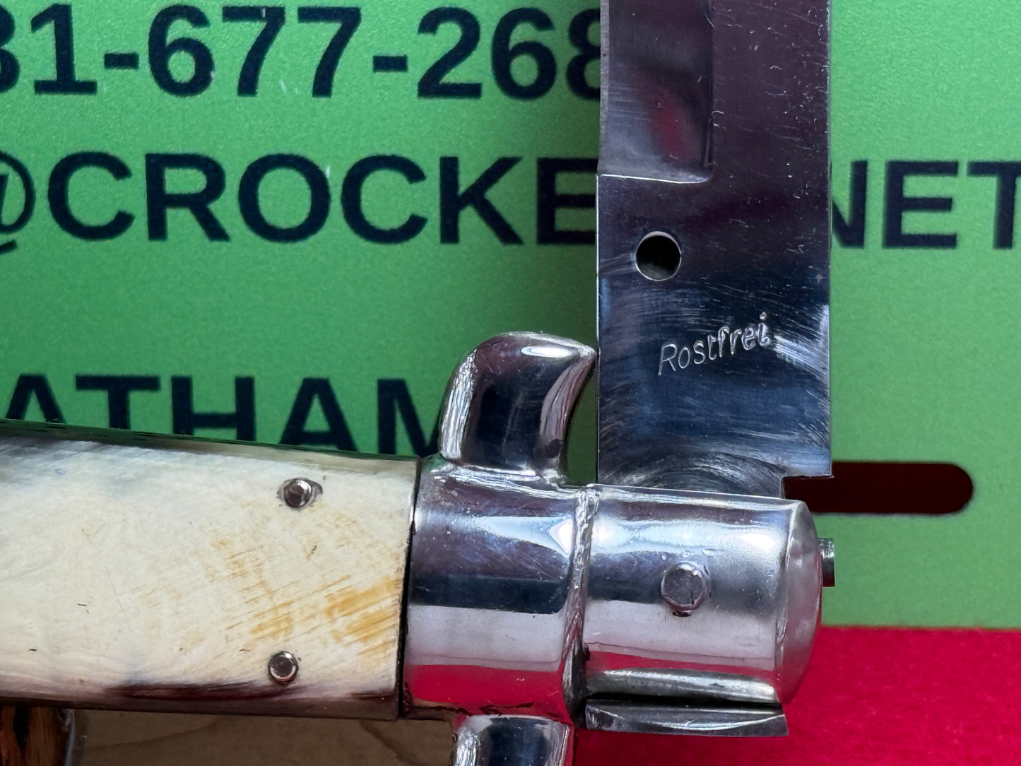 ROSTFREI ITALIAN 1955-60 PICK LOCK STILETTO 38 CM ITALIAN AUTOMATIC KNIFE BRAZILIAN HORN HANDLES