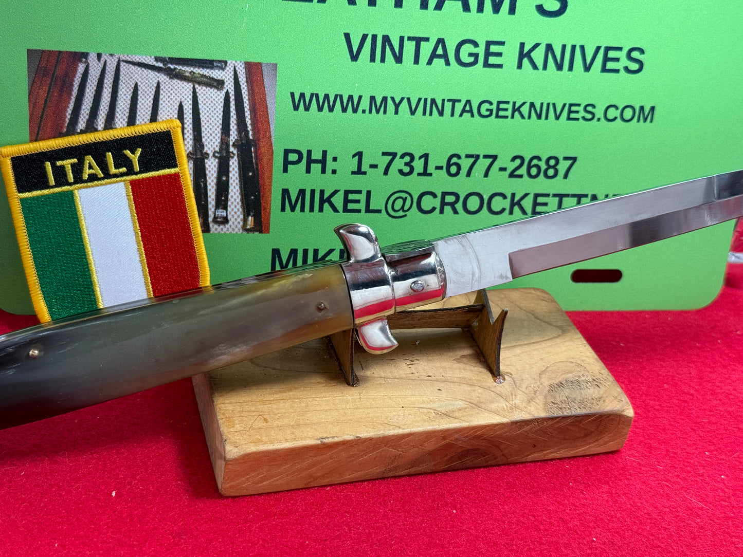 ROSTFREI ITALIAN 1955-60 PICK LOCK STILETTO 38 CM ITALIAN AUTOMATIC KNIFE BRAZILIAN HORN HANDLES