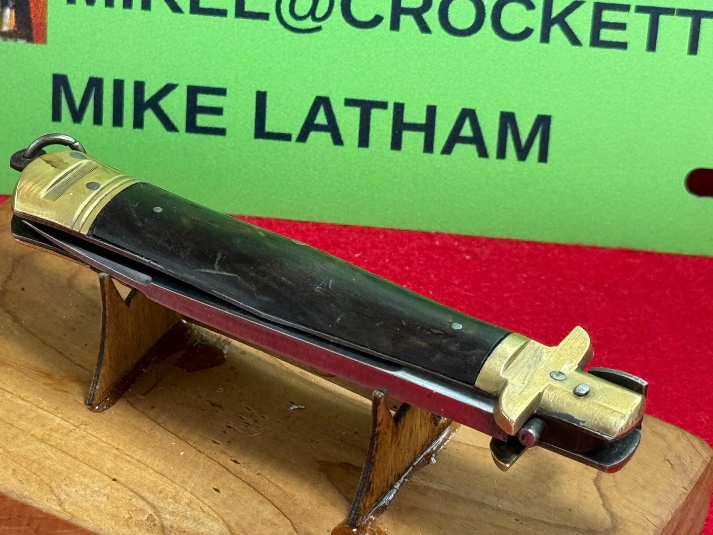 STERILE INDIA 1955-60 ITALIAN STYLE STILETTO BOLSTER RELEASE RARE BOLSTER SLIDE SAFETY HIDDEN RELEASE HEAVY DUTY MADE INDIA IMPORTED AUTOMATIC KNIFE BUFFALO HORN HANDLES