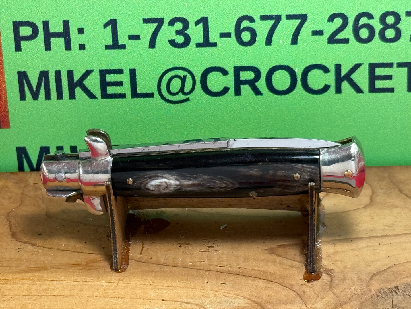 MADE IN ITALY (MAURO MARIO) 1950-56 PICK LOCK STILETTO IN ORIGINAL BOX 16 CM ITALIAN AUTOMATIC KNIFE BRAZILIAN HORN HANDLES