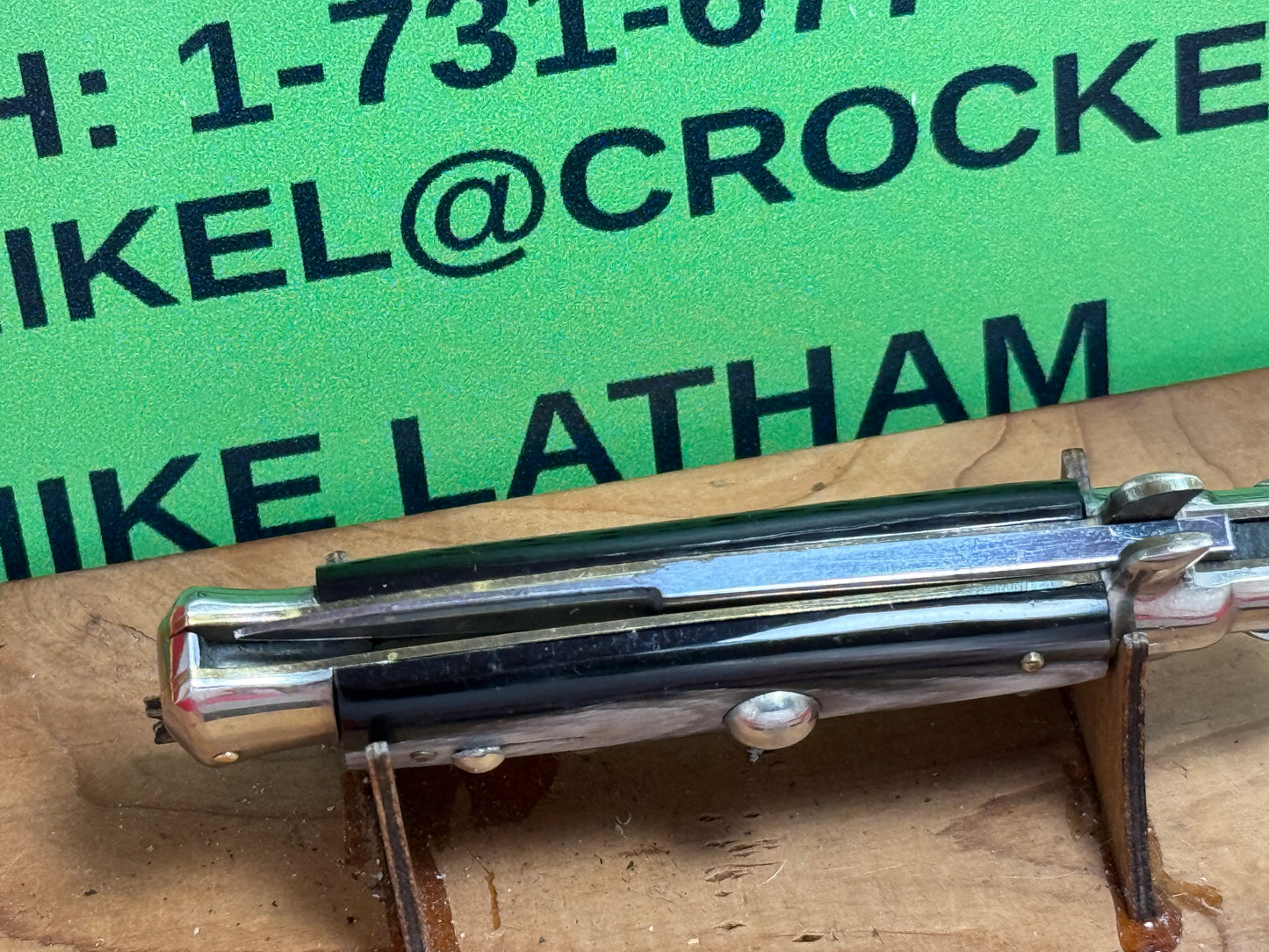 MADE IN ITALY (MAURO MARIO) 1950-56 PICK LOCK STILETTO IN ORIGINAL BOX 16 CM ITALIAN AUTOMATIC KNIFE BRAZILIAN HORN HANDLES