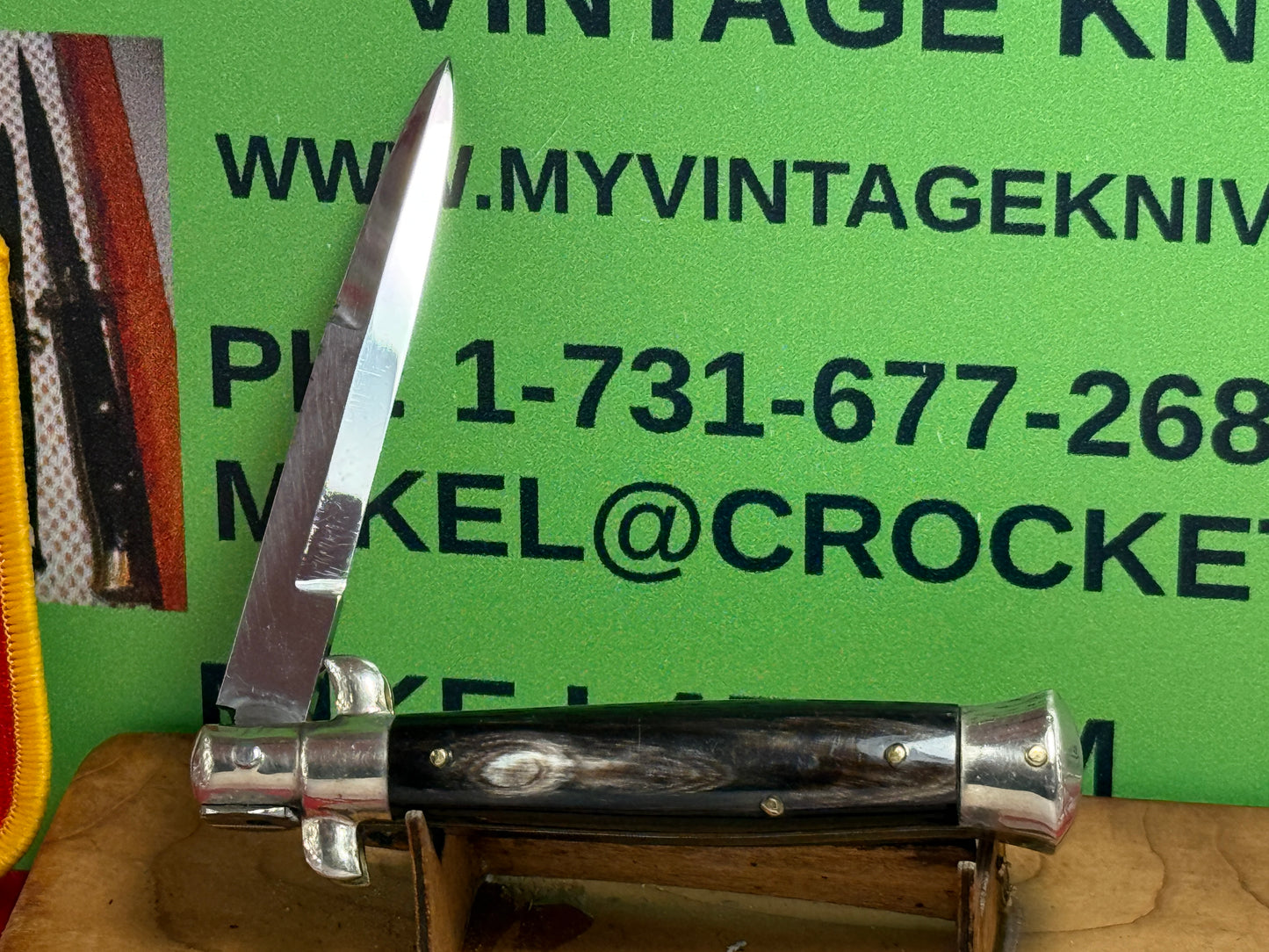 MADE IN ITALY (MAURO MARIO) 1950-56 PICK LOCK STILETTO IN ORIGINAL BOX 16 CM ITALIAN AUTOMATIC KNIFE BRAZILIAN HORN HANDLES