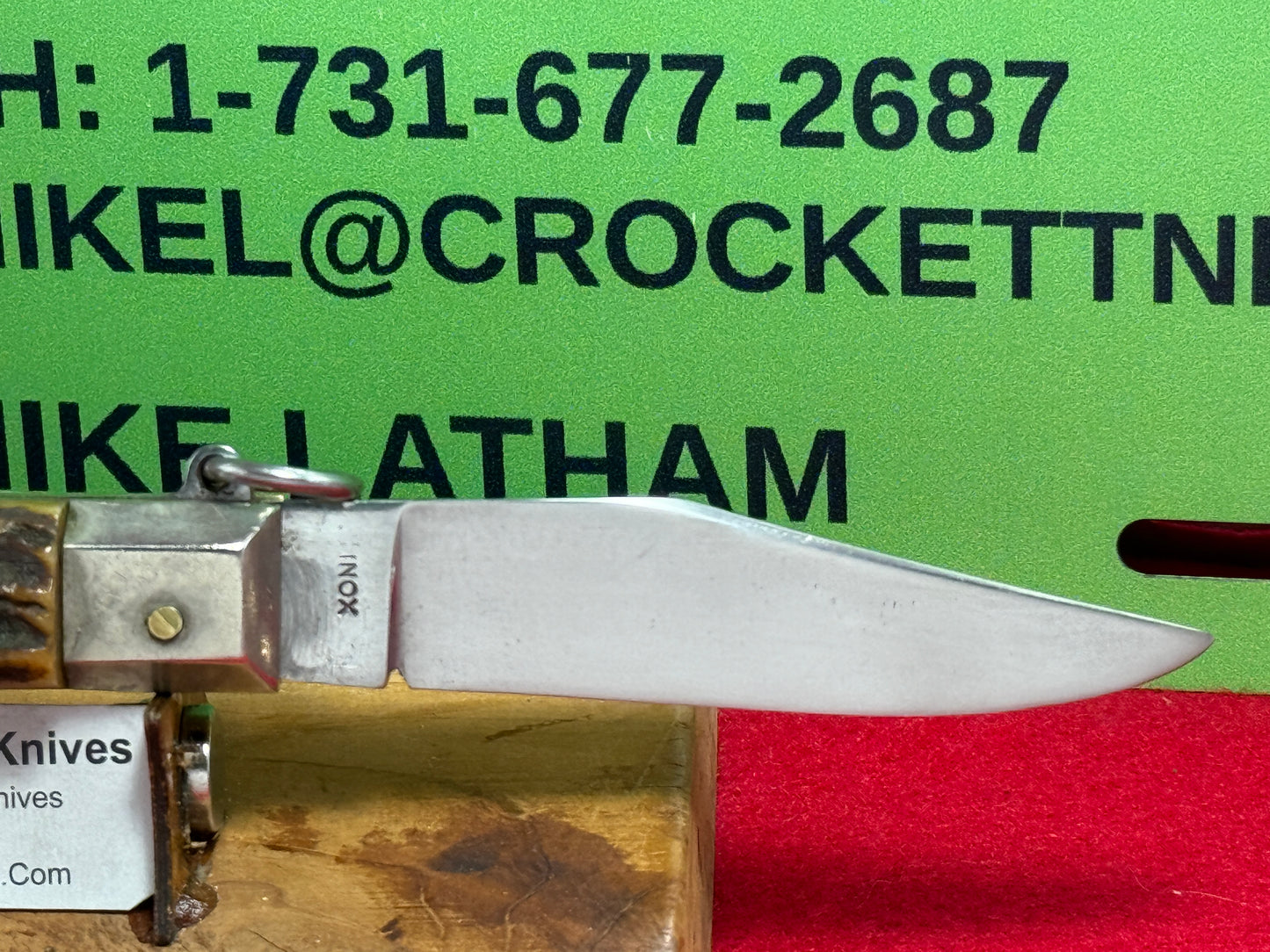 PREZIOSO ROMA ITALIAN 1962-68 RING PULL HUNTER SHELL PULLER ITALIAN AUTOMATIC KNIFE STAG HANDLES