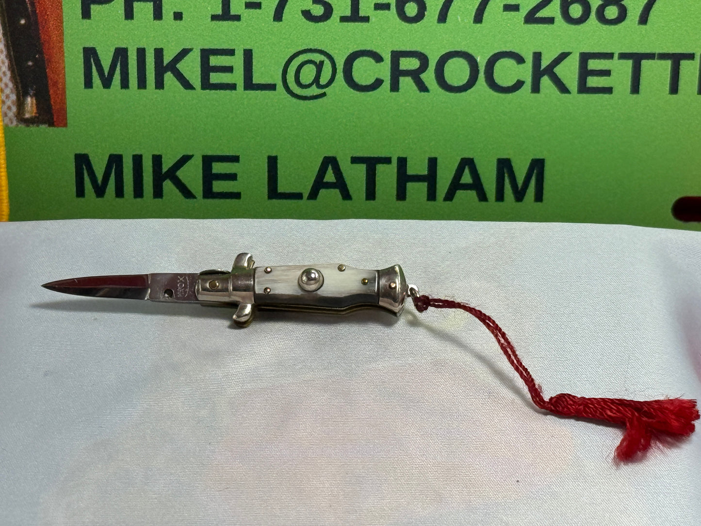 INOX ITALY 1962-68 PICK LOCK KEY CHAIN SIZE STILETTO "RARE" DAGGER BLADE ITALIAN AUTOAMTIC KNIFE