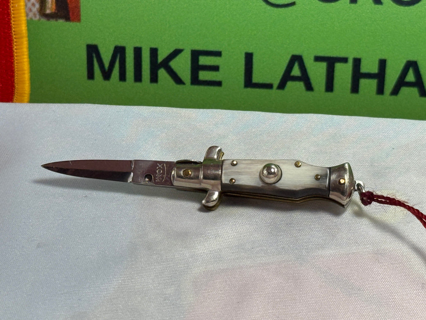 INOX ITALY 1962-68 PICK LOCK KEY CHAIN SIZE STILETTO "RARE" DAGGER BLADE ITALIAN AUTOAMTIC KNIFE