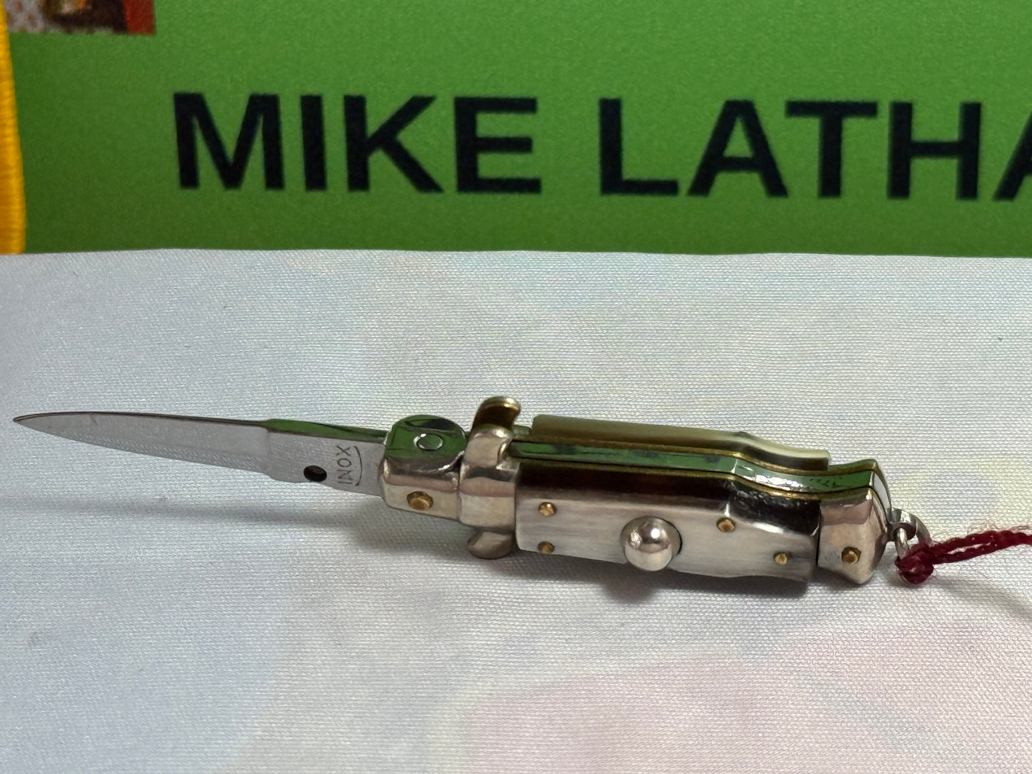 INOX ITALY 1962-68 PICK LOCK KEY CHAIN SIZE STILETTO "RARE" DAGGER BLADE ITALIAN AUTOAMTIC KNIFE