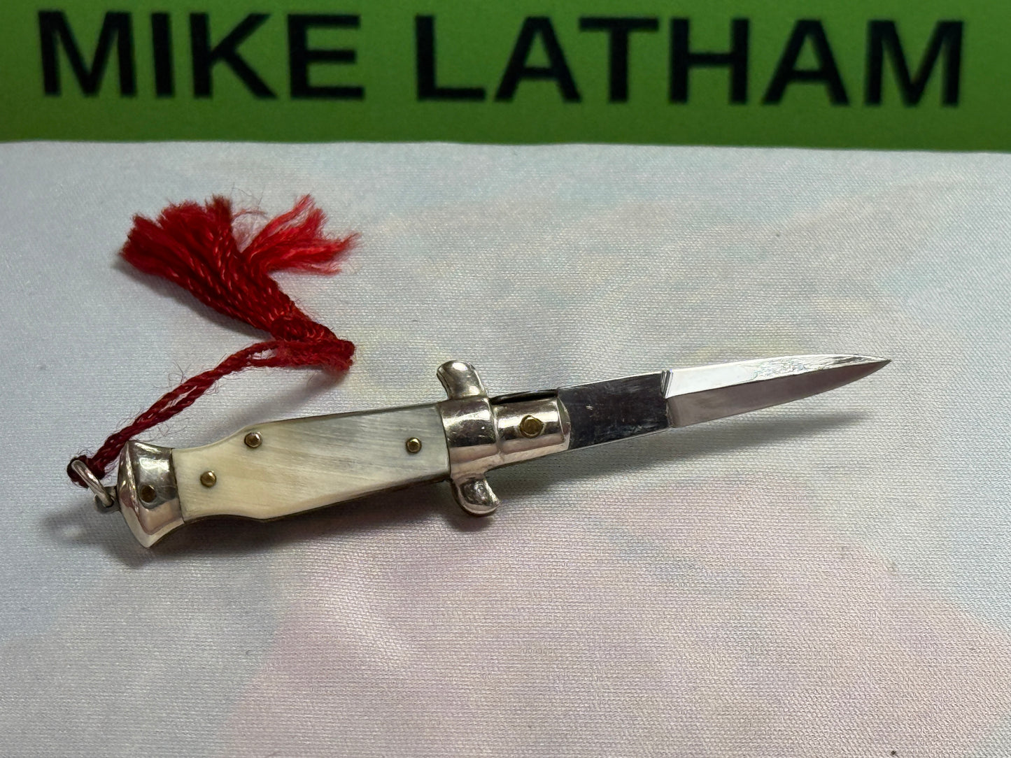 INOX ITALY 1962-68 PICK LOCK KEY CHAIN SIZE STILETTO "RARE" DAGGER BLADE ITALIAN AUTOAMTIC KNIFE