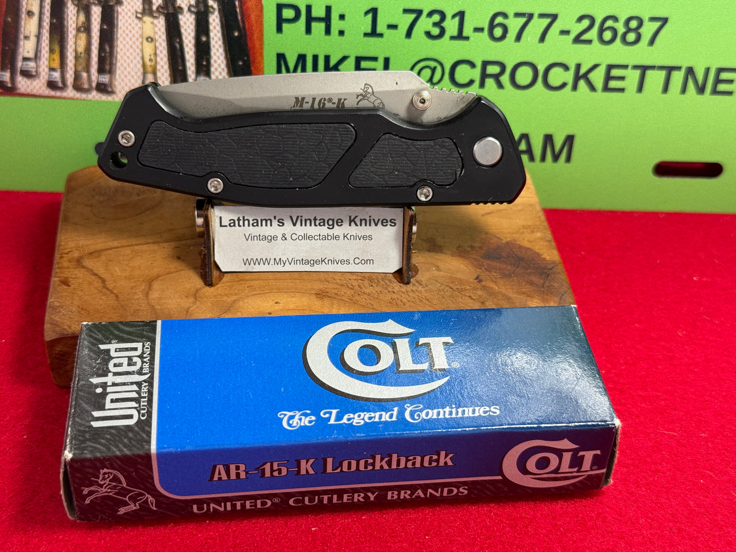 COLT M16-K D/A 1995-2000 CT 30 TACTICAL AUTOMATIC KNIFE BLACK METAL HANDLES NIB
