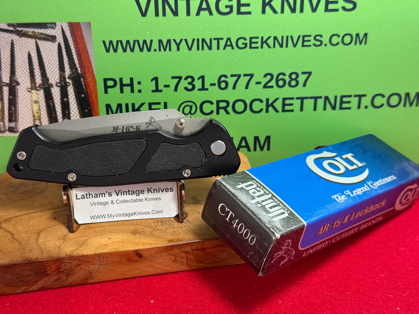 COLT M16-K D/A 1995-2000 CT 30 TACTICAL AUTOMATIC KNIFE BLACK METAL HANDLES NIB