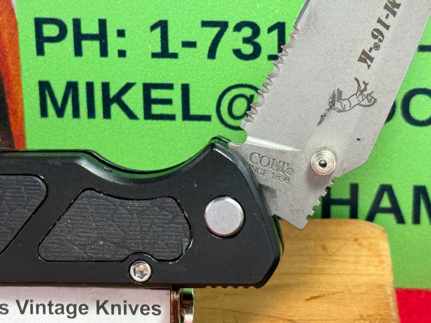 COLT M16-K D/A 1995-2000 CT 30 TACTICAL AUTOMATIC KNIFE BLACK METAL HANDLES NIB