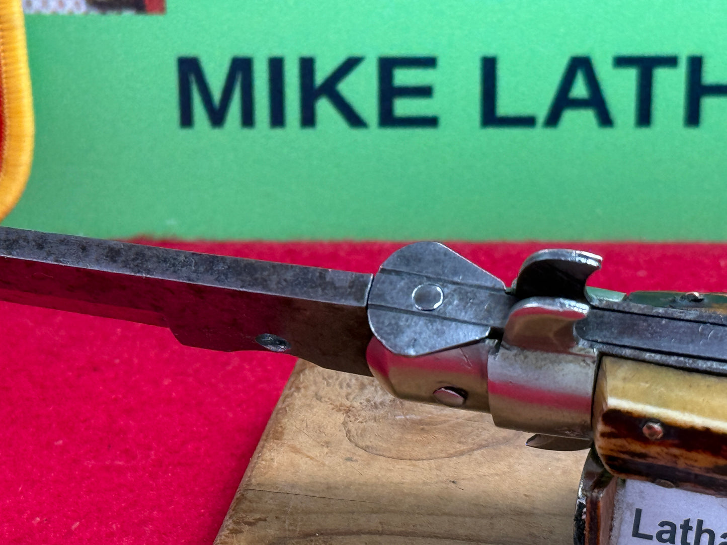 STERILE "UNSTAMPED S. COPP ERA" ITALIAN MANIAGO 1920-30 FLAT GUARD STILETTO 28 CM ITALIAN AUTOMATIC KNIFE STAG HANDLES