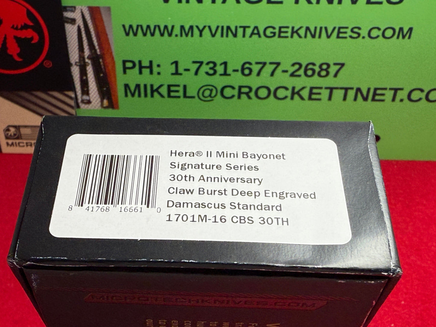 MICROTECH OTF 06/2024 30TH YR ANNIV. HERA II MINI BAYONET SIGNATURE SERIES CLAW BURST DEEP ENGRAVED DAMASCUS 170 1M-16 CBS TACTICAL AUTOMATIC KNIFE