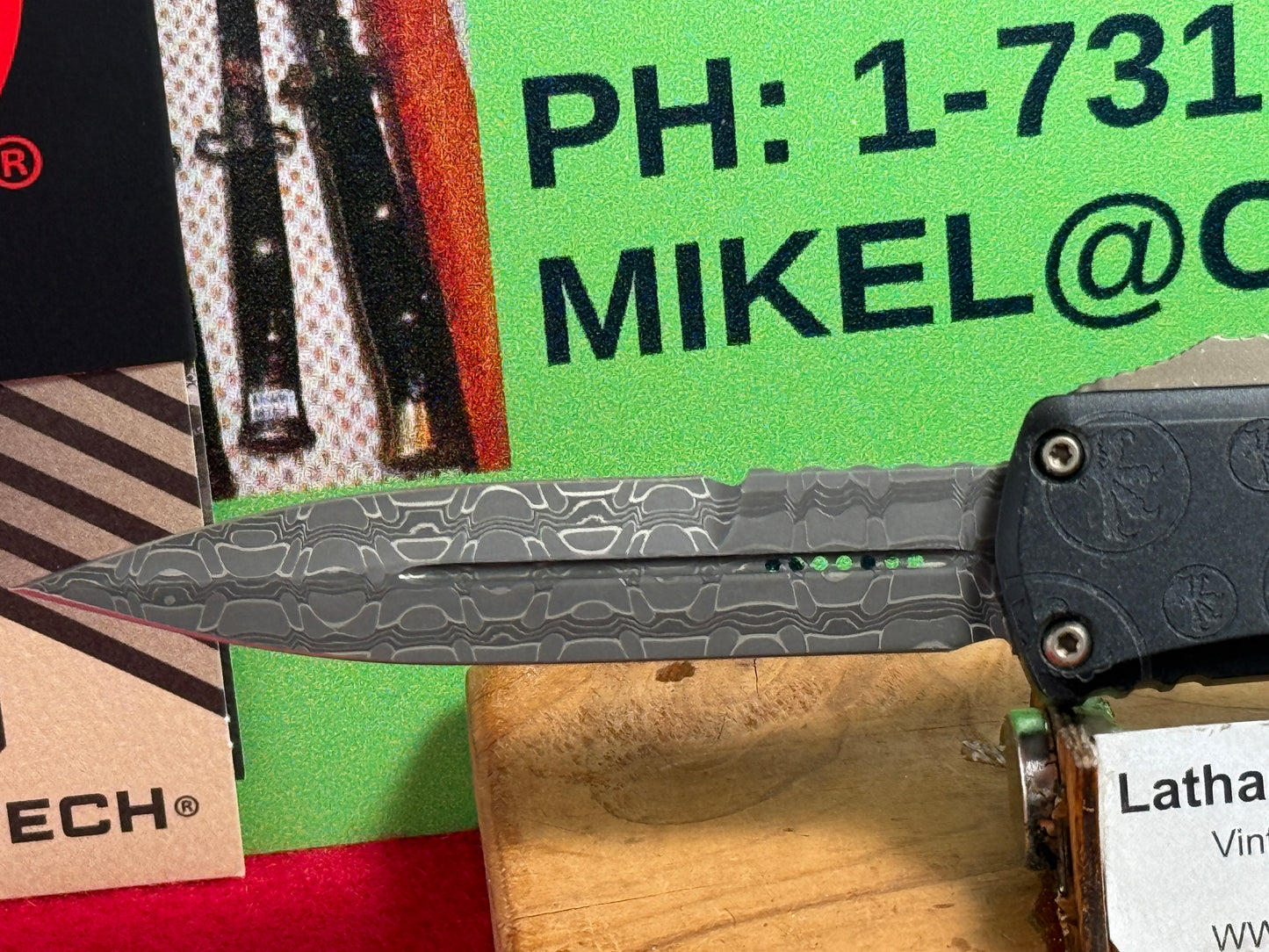 MICROTECH OTF 06/2024 30TH YR ANNIV. HERA II MINI BAYONET SIGNATURE SERIES CLAW BURST DEEP ENGRAVED DAMASCUS 170 1M-16 CBS TACTICAL AUTOMATIC KNIFE