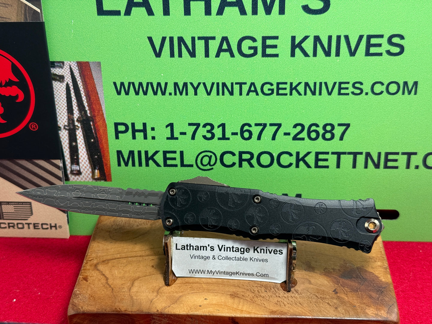 MICROTECH OTF 06/2024 30TH YR ANNIV. HERA II MINI BAYONET SIGNATURE SERIES CLAW BURST DEEP ENGRAVED DAMASCUS 170 1M-16 CBS TACTICAL AUTOMATIC KNIFE