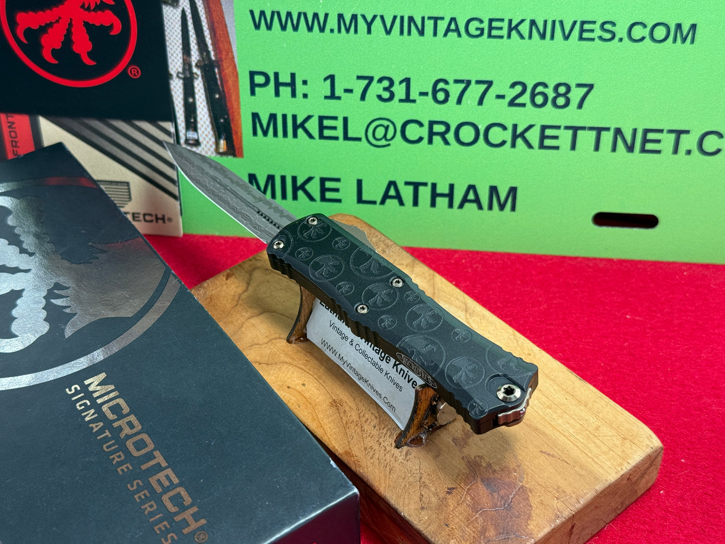 MICROTECH OTF 06/2024 30TH YR ANNIV. HERA II MINI BAYONET SIGNATURE SERIES CLAW BURST DEEP ENGRAVED DAMASCUS 170 1M-16 CBS TACTICAL AUTOMATIC KNIFE