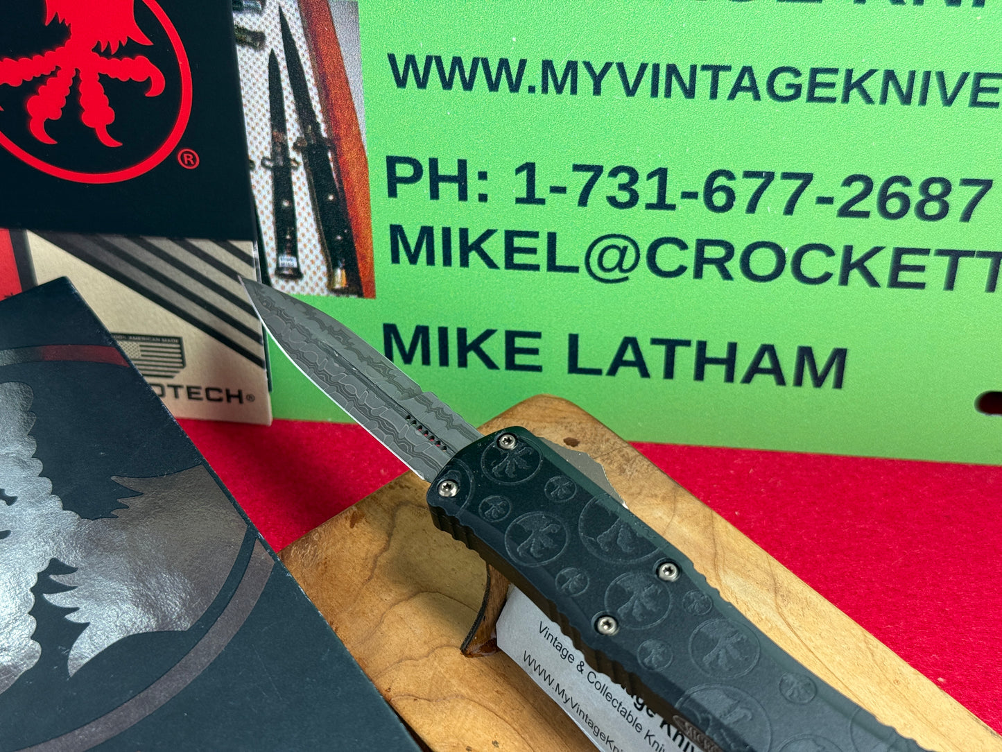 MICROTECH OTF 06/2024 30TH YR ANNIV. HERA II MINI BAYONET SIGNATURE SERIES CLAW BURST DEEP ENGRAVED DAMASCUS 170 1M-16 CBS TACTICAL AUTOMATIC KNIFE
