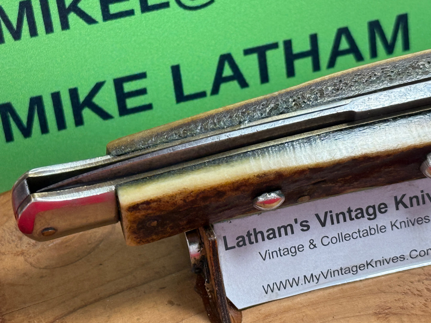 STERILE "UNSTAMPED" ITALIAN MANIAGO 1928-36 PICK LOCK FLAT GUARD STILETTO 28 CM ITALIAN AUTOMATIC KNIFE STAG HANDLES