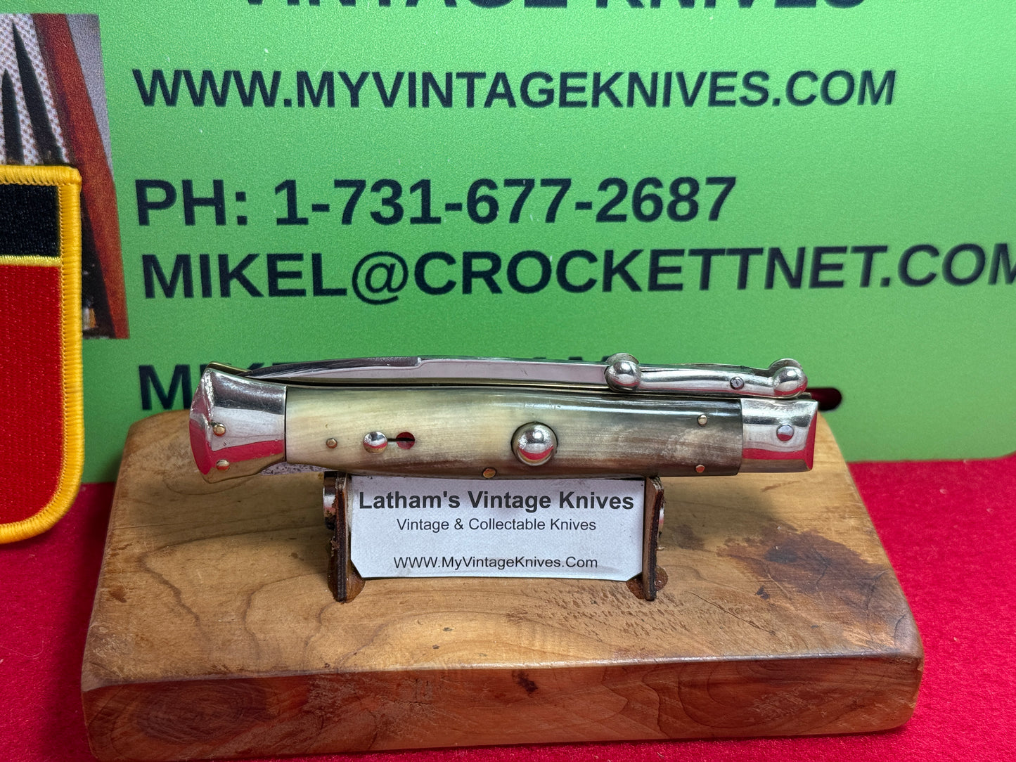 MADE IN ITALY INOXID PATENT 1962-68 SWING GUARD LOCK BACK 20 CM ITALIAN AUTOMATIC KNIFE BRAZILIAN HORN HANDLES