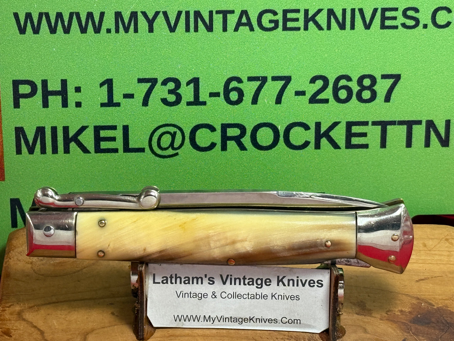 MADE IN ITALY INOXID PATENT 1962-68 SWING GUARD LOCK BACK 20 CM ITALIAN AUTOMATIC KNIFE BRAZILIAN HORN HANDLES