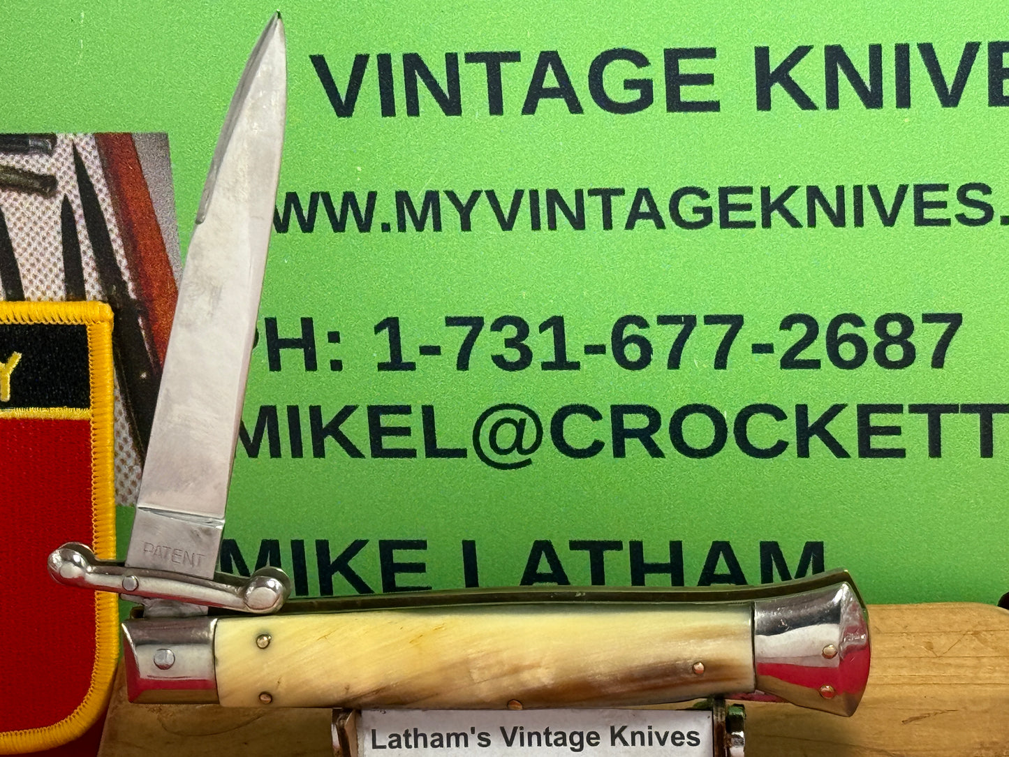 MADE IN ITALY INOXID PATENT 1962-68 SWING GUARD LOCK BACK 20 CM ITALIAN AUTOMATIC KNIFE BRAZILIAN HORN HANDLES