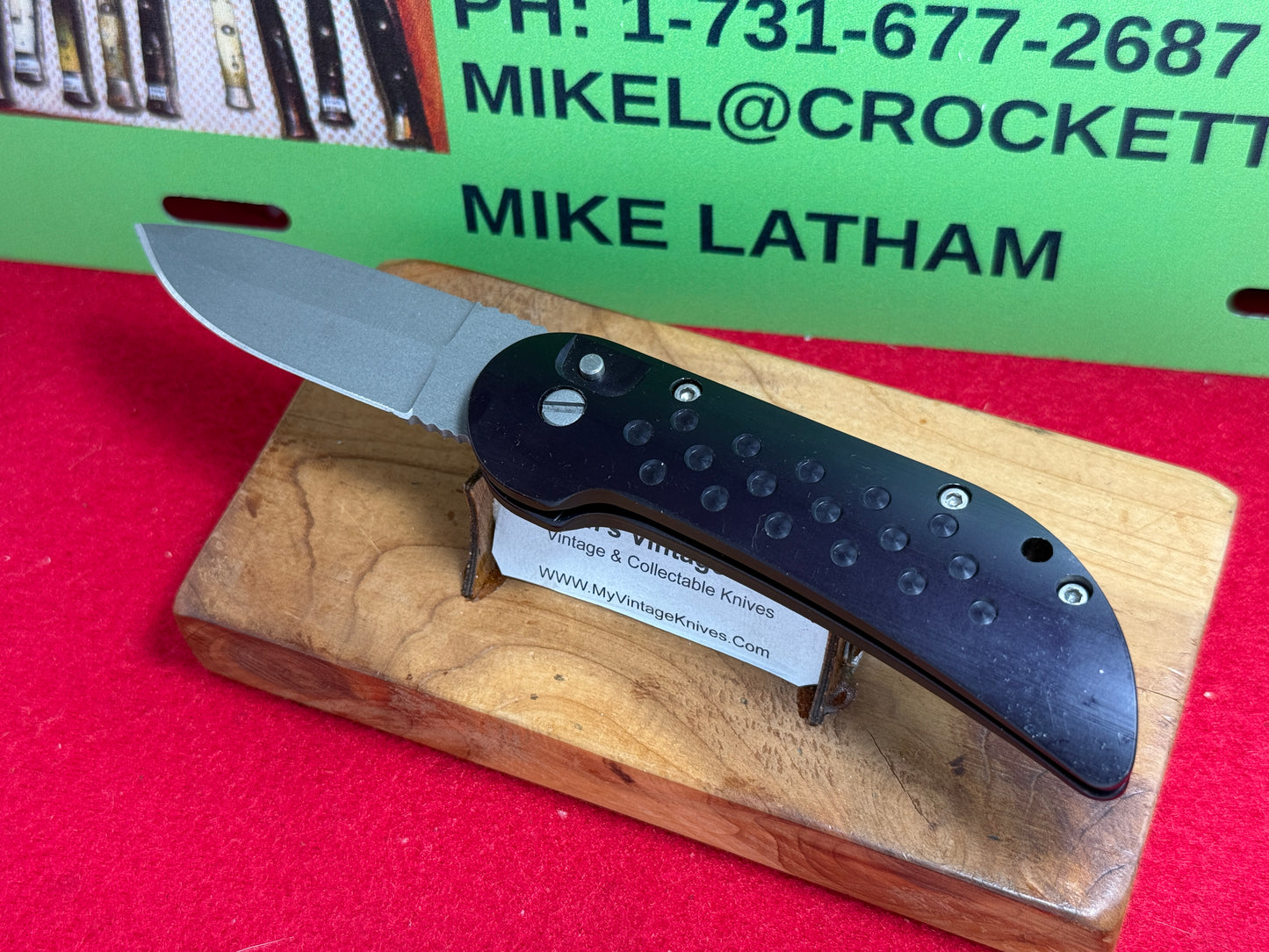 DALTON, ROB "STERILE" CUSTOM 1998-2005 SKIN WALKER CUSTOM AUTOMATIC KNFIE BLACK COMPOSIT HANDLES