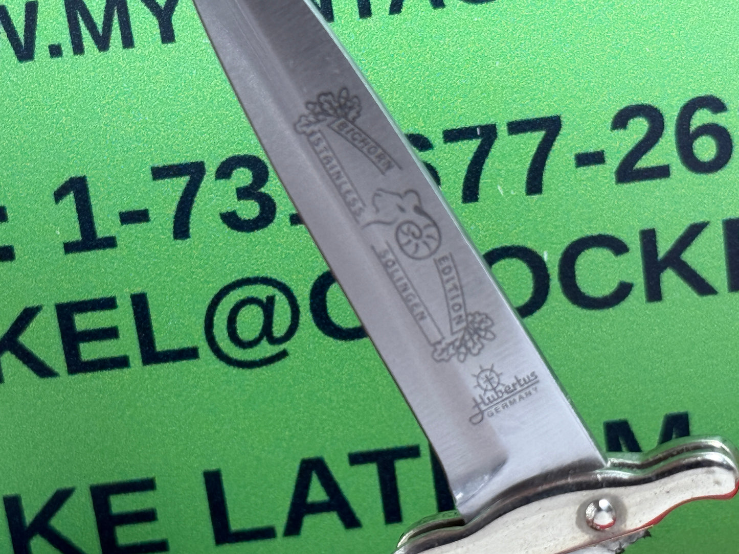 HUBERTUS GERMANY 2010-2015 LEVER AUTOMATIC SWING GUARD BIG HORN EDITION GERMAN AUTOMATIC KNIFE RAM HORN HANDLES