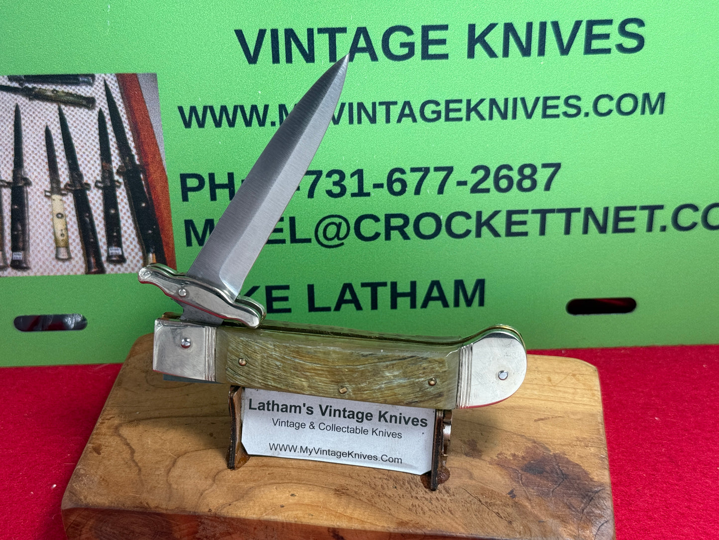 HUBERTUS GERMANY 2010-2015 LEVER AUTOMATIC SWING GUARD BIG HORN EDITION GERMAN AUTOMATIC KNIFE RAM HORN HANDLES